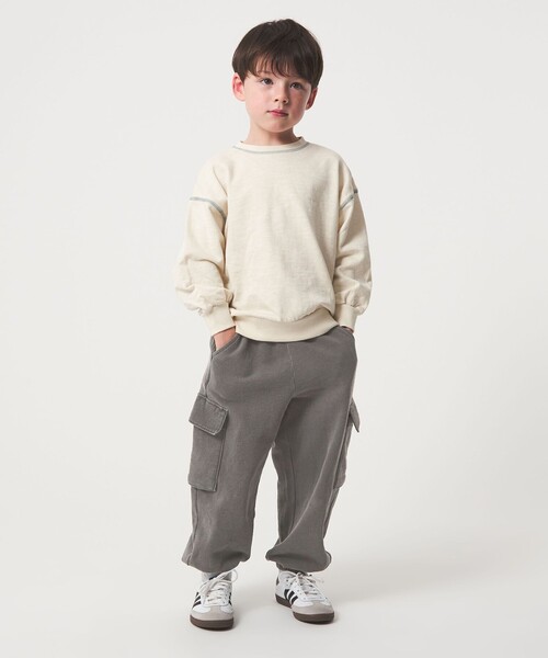 green label relaxing（グリーンレーベルリラクシング）の「裏毛 ワイドカーゴパンツ（MDグレー）/ キッズ  100cm-160cm（カーゴパンツ・キッズ・グレー系・160cm/120cm/110cm/100cm/140cm/150cm/130cm）」の7枚目の写真