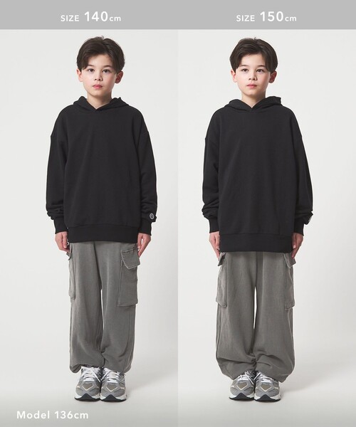 green label relaxing（グリーンレーベルリラクシング）の「裏毛 ワイドカーゴパンツ（MDグレー）/ キッズ  100cm-160cm（カーゴパンツ・キッズ・グレー系・160cm/120cm/110cm/100cm/140cm/150cm/130cm）」の13枚目の写真