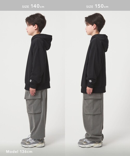 green label relaxing（グリーンレーベルリラクシング）の「裏毛 ワイドカーゴパンツ（MDグレー）/ キッズ  100cm-160cm（カーゴパンツ・キッズ・グレー系・160cm/120cm/110cm/100cm/140cm/150cm/130cm）」の14枚目の写真