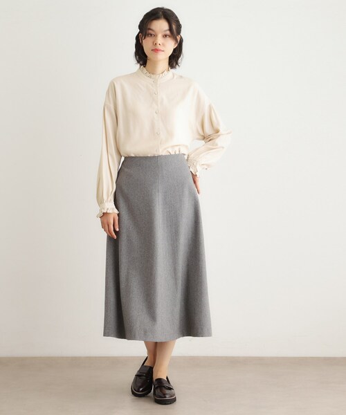 洗える／羽織に使える】セルロース フリルブラウス（シャツ/ブラウス