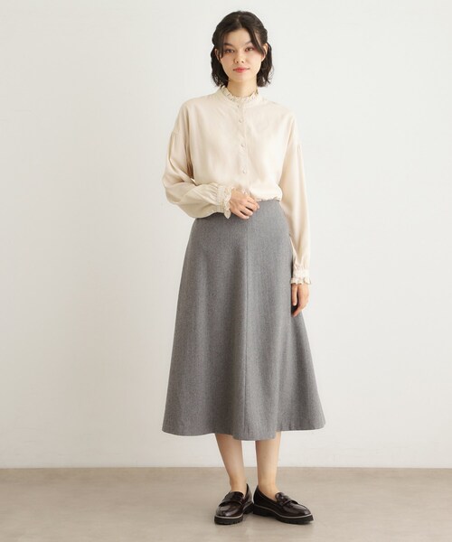 LAURA ASHLEY(ローラアシュレイ)の「【洗える/羽織に使える】セルロース フリルブラウス(シャツ/ブラウス・レディース・ベージュ/レッド・38)」の5枚目の写真