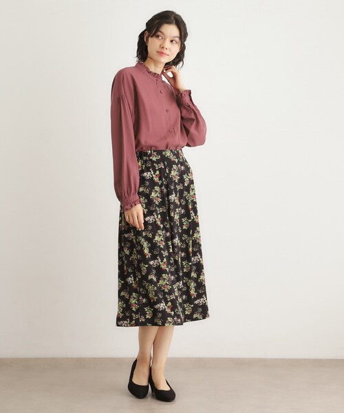 ローラ アシュレイ（LAURA ASHLEY）/【洗える／羽織に使える】セルロース フリルブラウス 洗える／羽織に使える】セルロース フリルブラウス（シャツ/ブラウス