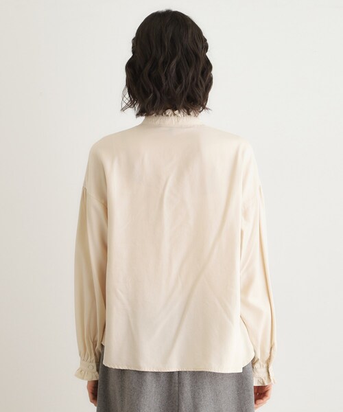 洗える／羽織に使える】セルロース フリルブラウス（シャツ/ブラウス