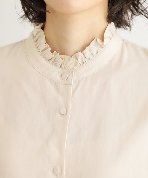 洗える／羽織に使える】セルロース フリルブラウス（シャツ/ブラウス