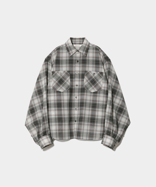 beautiful people(ビューティフルピープル)の「double-end fresco flannel check shirt(シャツ/ブラウス・レディース・ライトグレー・38)」の2枚目の写真