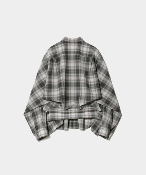 beautiful people(ビューティフルピープル)の「double-end fresco flannel check shirt(シャツ/ブラウス・レディース・ライトグレー・38)」の3枚目の写真