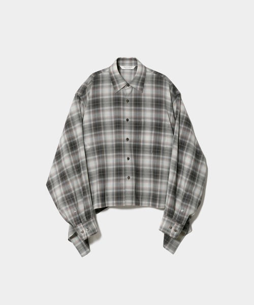 beautiful people(ビューティフルピープル)の「double-end fresco flannel check shirt(シャツ/ブラウス・レディース・ライトグレー・38)」の4枚目の写真