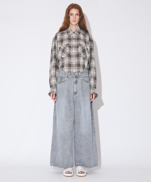beautiful people(ビューティフルピープル)の「double-end fresco flannel check shirt(シャツ/ブラウス・レディース・ライトグレー・38)」の6枚目の写真