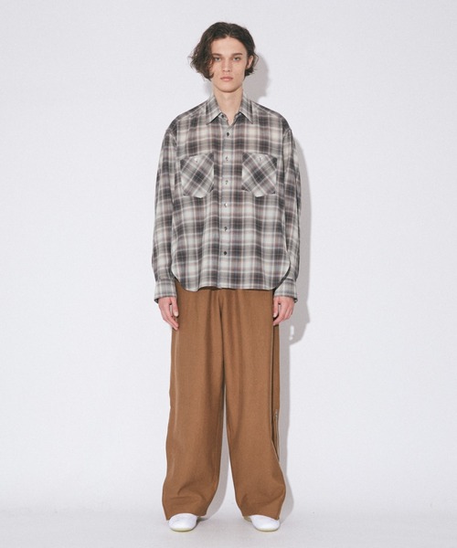 beautiful people(ビューティフルピープル)の「double-end fresco flannel check shirt(シャツ/ブラウス・レディース・ライトグレー・38)」の9枚目の写真