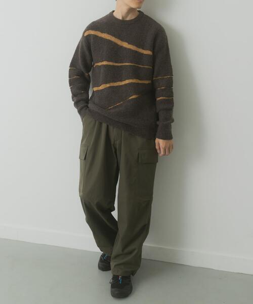 ITEMS URBANRESEARCH（アイテムズ アーバンリサーチ）の「ブレイクボーダー クルーネックニット（ニット/セーター・メンズ・ネイビー/ブラック/モカ・MEDIUM/LARGE）」の22枚目の写真