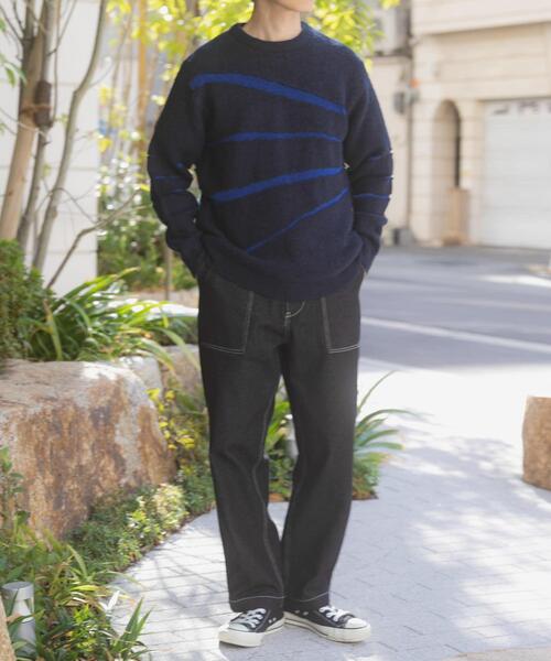 ITEMS URBANRESEARCH（アイテムズ アーバンリサーチ）の「ブレイクボーダー クルーネックニット（ニット/セーター・メンズ・ネイビー/ブラック/モカ・MEDIUM/LARGE）」の13枚目の写真