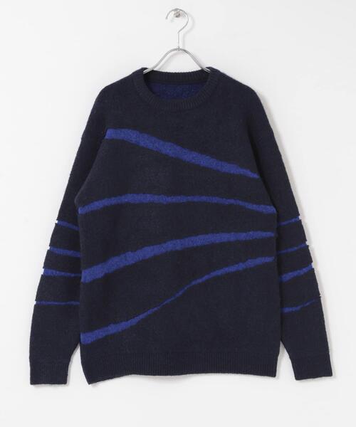 ITEMS URBANRESEARCH（アイテムズ アーバンリサーチ）の「ブレイクボーダー クルーネックニット（ニット/セーター・メンズ・ネイビー/ブラック/モカ・MEDIUM/LARGE）」の14枚目の写真