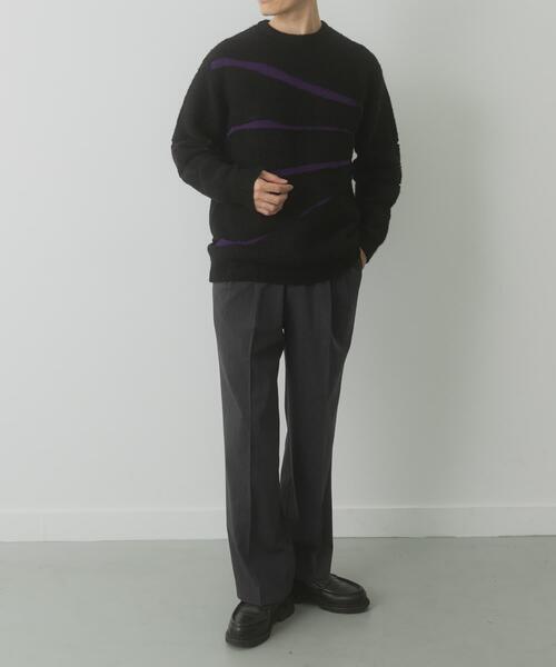 ITEMS URBANRESEARCH（アイテムズ アーバンリサーチ）の「ブレイクボーダー クルーネックニット（ニット/セーター・メンズ・ネイビー/ブラック/モカ・MEDIUM/LARGE）」の8枚目の写真