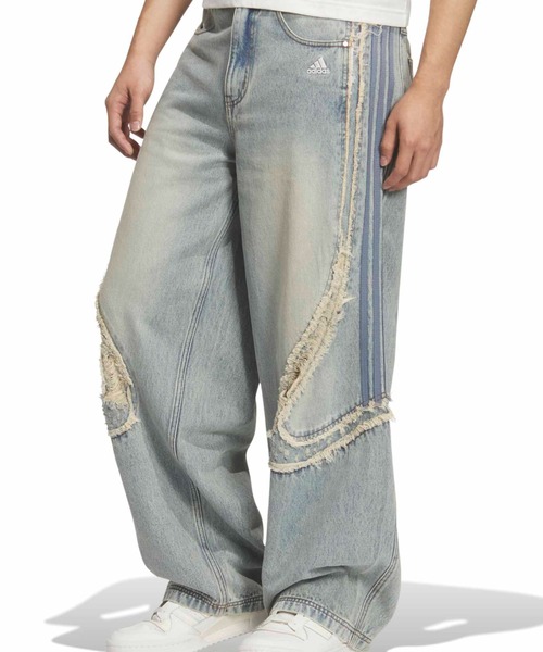 adidas(アディダス)の「adidas TG WIDE DENIM PANTS / アディダス チームガイスト ワイド D パンツ(デニムパンツ・メンズ・インディゴブルー・24inch/25inch/26inch/30inch/32inch/34inch/36inch)」の2枚目の写真