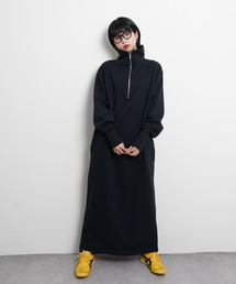 ハーフジップ」に該当するワンピース（裏起毛）ファッション通販