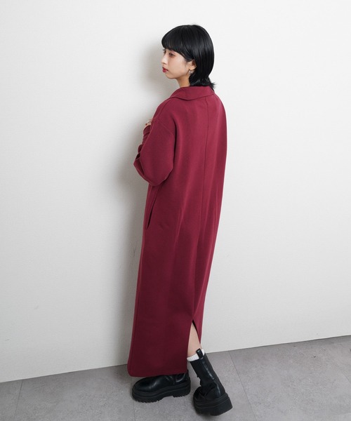 Chillfar（チルファー）の「ハーフジップスウェットワンピース（ワンピース・レディース・ブラック/ブラウン系/グレー/ネイビー系/バーガンディー/オートミール・MEDIUM/LARGE）」の14枚目の写真