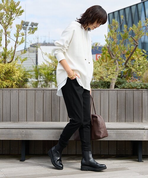 RIVE DROITE（リヴドロワ）の「【ロングシーズン活躍】スエットライクフーディニット（ニット/セーター・レディース・ライトグレー/ピンク/オフホワイト・FREE）」の6枚目の写真