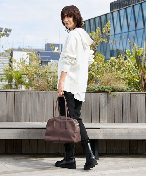 RIVE DROITE（リヴドロワ）の「【ロングシーズン活躍】スエットライクフーディニット（ニット/セーター・レディース・ライトグレー/ピンク/オフホワイト・FREE）」の7枚目の写真