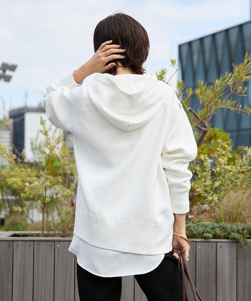 RIVE DROITE（リヴドロワ）の「【ロングシーズン活躍】スエットライクフーディニット（ニット/セーター・レディース・ライトグレー/ピンク/オフホワイト・FREE）」の10枚目の写真