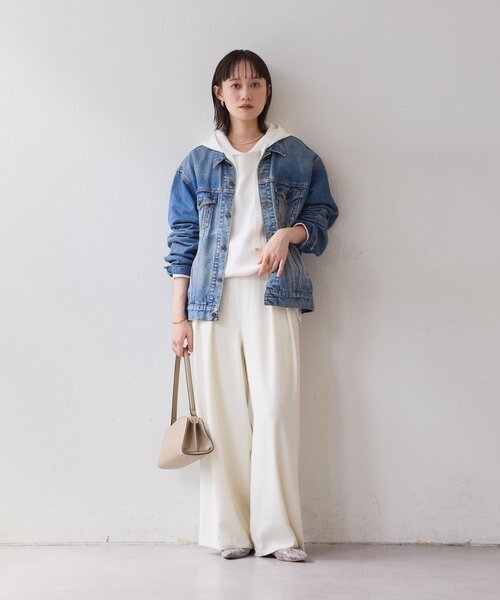 RIVE DROITE（リヴドロワ）の「【ロングシーズン活躍】スエットライクフーディニット（ニット/セーター・レディース・ライトグレー/ピンク/オフホワイト・FREE）」の12枚目の写真