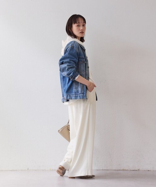 RIVE DROITE（リヴドロワ）の「【ロングシーズン活躍】スエットライクフーディニット（ニット/セーター・レディース・ライトグレー/ピンク/オフホワイト・FREE）」の13枚目の写真