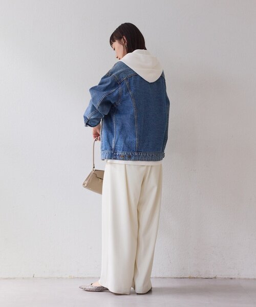 RIVE DROITE（リヴドロワ）の「【ロングシーズン活躍】スエットライクフーディニット（ニット/セーター・レディース・ライトグレー/ピンク/オフホワイト・FREE）」の14枚目の写真