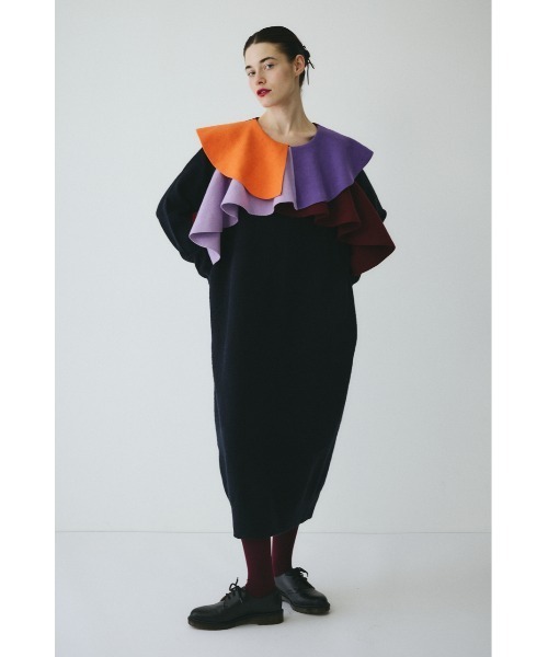 Ruffle knit dress ラッフルニットドレス（ワンピース）｜HeRIN.CYE