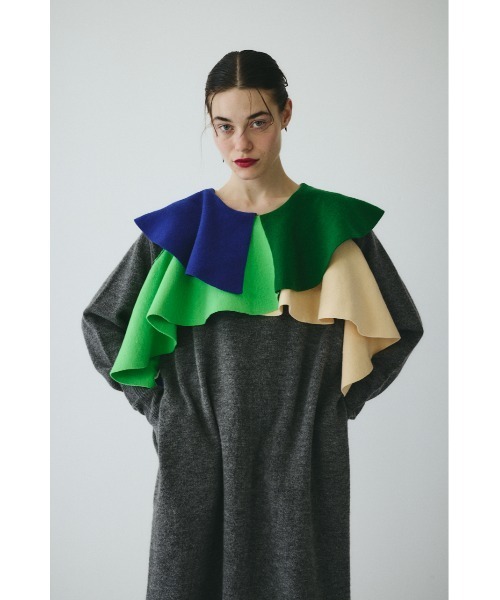 Ruffle knit dress ラッフルニットドレス（ワンピース）｜HeRIN.CYE