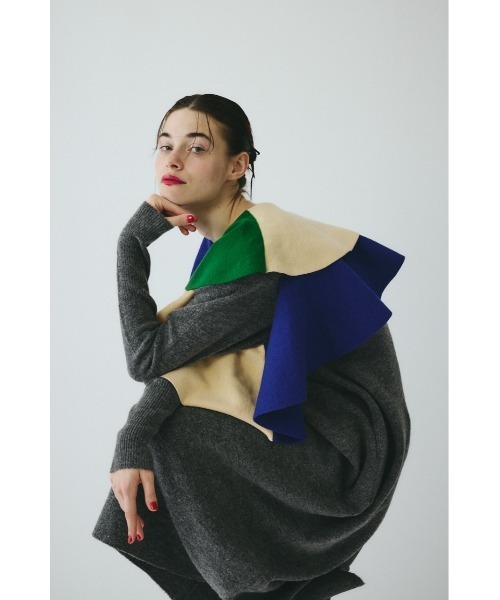 Ruffle knit dress ラッフルニットドレス（ワンピース）｜HeRIN.CYE