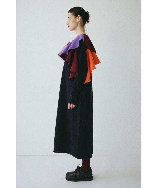 Ruffle knit dress ラッフルニットドレス（ワンピース）｜HeRIN.CYE