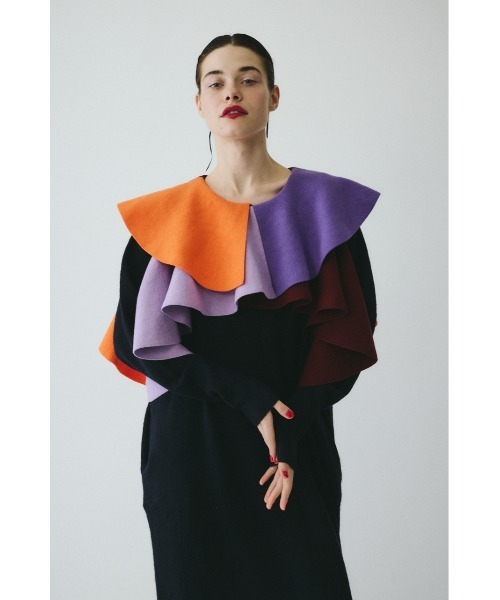 HeRIN.CYE(ヘリンドットサイ)の「Ruffle knit dress ラッフルニットドレス(ワンピース・レディース・ネイビー/グレー/オフホワイト・FREE)」の11枚目の写真