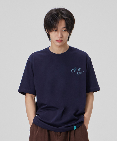 ASTRAL PROJECTION（アストラルプロジェクション）の「[グッドデイ]コットンルーズフィット半袖Tシャツ_スペースネイビー（Tシャツ/カットソー・メンズ・その他・LARGE/MEDIUM/X-LARGE/XX-LARGE）」の2枚目の写真