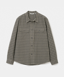 vintage check pocket shirt black