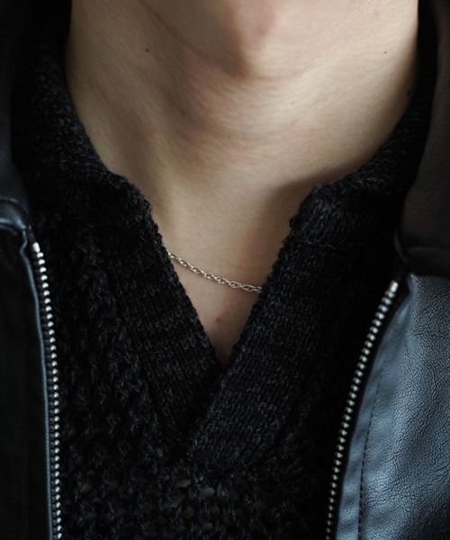 WYM Silver 925 CROSS-LINK CHAIN NECKLACE Silver Cross Pendant and