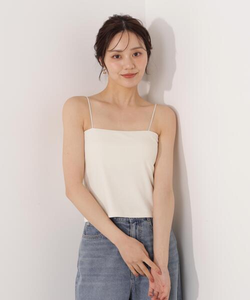 PROPORTION BODY DRESSING(プロポーションボディドレッシング)の「カップ付キャミ / 1216160001(キャミソール・レディース・ホワイト系その他/ブラック・MEDIUM/SMALL)」の1枚目の写真