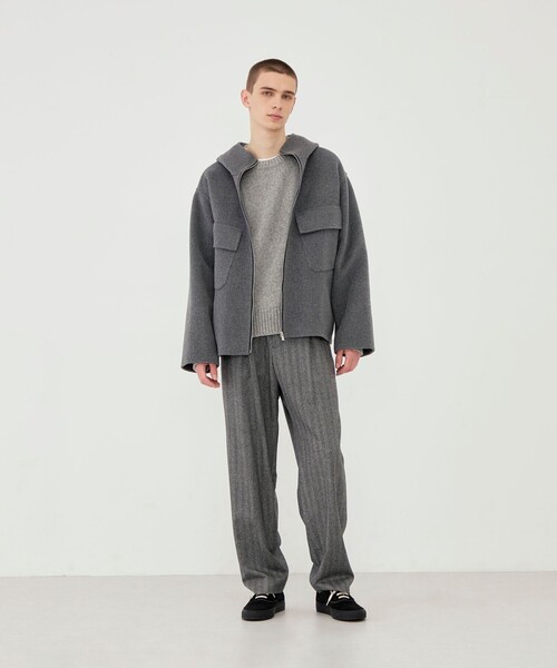 GALERIE VIE(ギャルリー ヴィー)の「ウールカシミヤダブルフェイス フーデッドブルゾン(その他アウター・メンズ・ネイビー/グレー・FREE)」の3枚目の写真