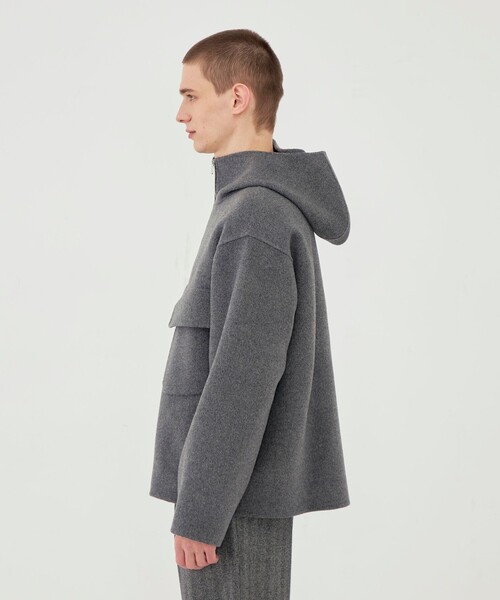 ウールカシミヤダブルフェイス フーデッドブルゾン（その他アウター