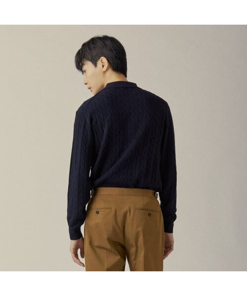 MANNERGRAM(マナーグラム)の「クラシックケーブル長袖カラーニットネイビー(ニット/セーター・メンズ・その他・MEDIUM/LARGE/X-LARGE)」の2枚目の写真