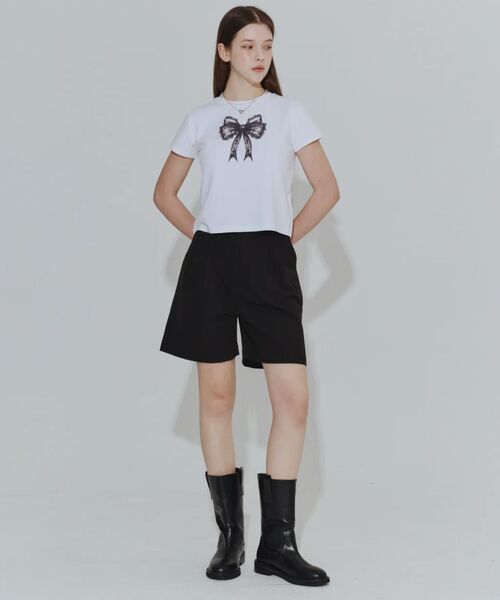 DAMISH(ダミシュ)の「レースリボンTシャツ_ホワイト(Tシャツ/カットソー・レディース・その他・FREE)」の5枚目の写真