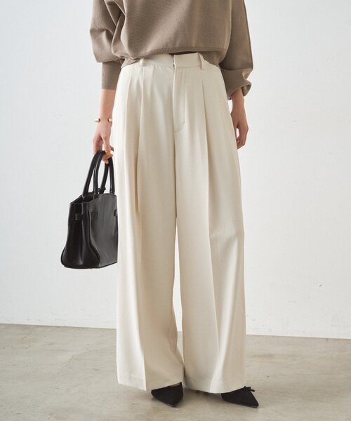 LOUNGEDRESS（ラウンジドレス）の「2タックワイドパンツ（その他パンツ・レディース・ネイビー/ベージュ/アイボリー/ブラック・SMALL/MEDIUM）」の2枚目の写真