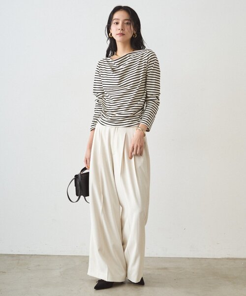 LOUNGEDRESS（ラウンジドレス）の「2タックワイドパンツ（その他パンツ・レディース・ネイビー/ベージュ/アイボリー/ブラック・SMALL/MEDIUM）」の9枚目の写真