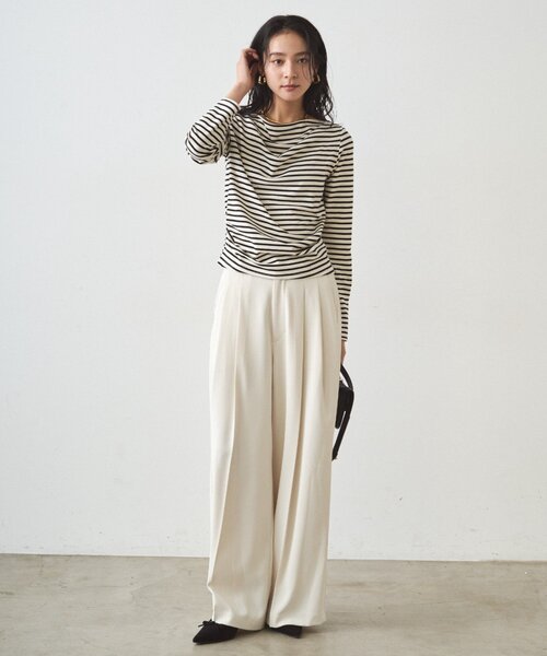 LOUNGEDRESS（ラウンジドレス）の「2タックワイドパンツ（その他パンツ・レディース・ネイビー/ベージュ/アイボリー/ブラック・SMALL/MEDIUM）」の10枚目の写真