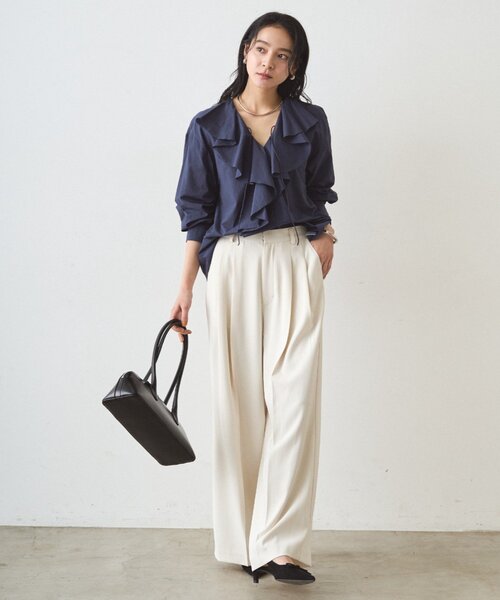 LOUNGEDRESS（ラウンジドレス）の「2タックワイドパンツ（その他パンツ・レディース・ネイビー/ベージュ/アイボリー/ブラック・SMALL/MEDIUM）」の15枚目の写真