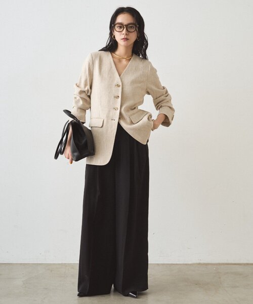 LOUNGEDRESS（ラウンジドレス）の「2タックワイドパンツ（その他パンツ・レディース・ネイビー/ベージュ/アイボリー/ブラック・SMALL/MEDIUM）」の21枚目の写真