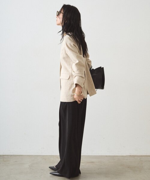 LOUNGEDRESS（ラウンジドレス）の「2タックワイドパンツ（その他パンツ・レディース・ネイビー/ベージュ/アイボリー/ブラック・SMALL/MEDIUM）」の9枚目の写真