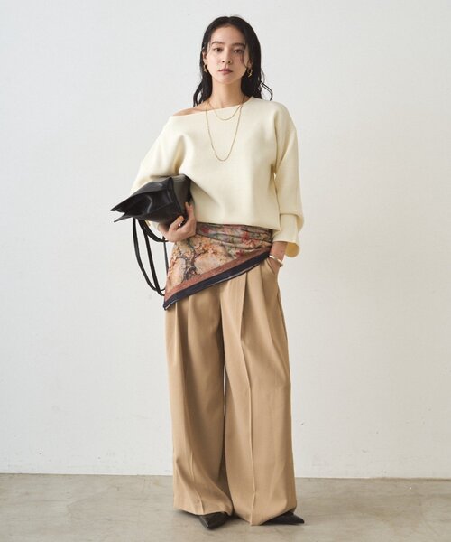 LOUNGEDRESS（ラウンジドレス）の「2タックワイドパンツ（その他パンツ・レディース・ネイビー/ベージュ/アイボリー/ブラック・SMALL/MEDIUM）」の15枚目の写真