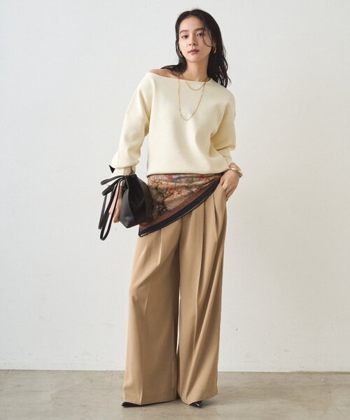 LOUNGEDRESS（ラウンジドレス）の「2タックワイドパンツ（その他パンツ・レディース・ネイビー/ベージュ/アイボリー/ブラック・SMALL/MEDIUM）」の16枚目の写真