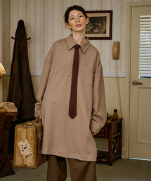 MALEN（マレン）の「ユニセックスサイドワンボタンロングシャツオートミール（シャツ/ブラウス）」