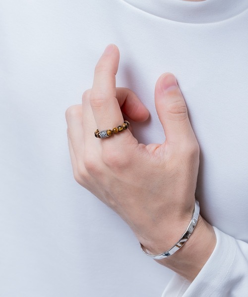 improves（インプローブス）の「フリーサイズ ビーズ リング（リング・メンズ・ブラック/シルバー系/ホワイト/ブラウン/ターコイズブルー/レッド・LARGE/MEDIUM/SMALL）」の3枚目の写真