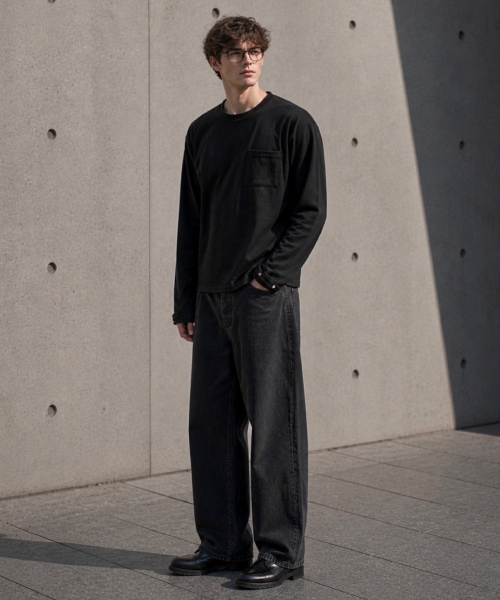 UNLOADER（アンローダー）の「スタッズセミクロップロングスリーブ[ブラック]（Tシャツ/カットソー・メンズ・その他・X-LARGE）」の2枚目の写真